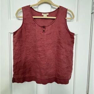 J‎ Jill 100% Linen Color Pottery Top Size Medium